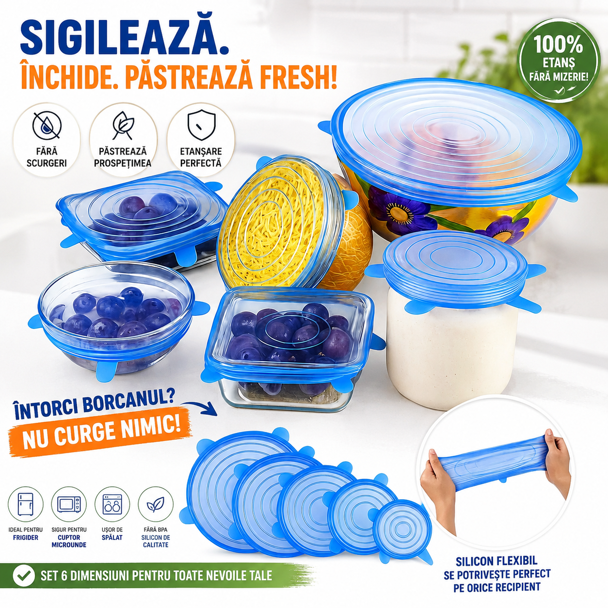 Capace din silicon - Set 6 bucăți